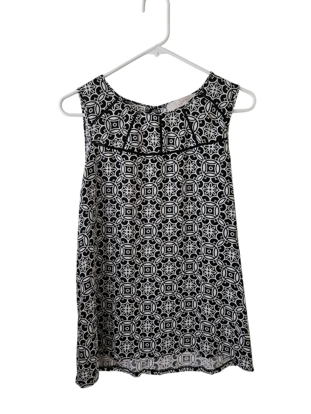 Loft Black & White Sleeveless Top